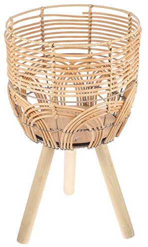 Cabilock Blumenkorb Aus Bambus Pflanzenkörbe Drinnen Hausbedarf Halter Für Hohe Pflanzenblumentöpfe Wohnkultur Pflanzgefäß Mit Beinen Pflanzenständer Aus Rattan Pflanzentopf Hohe Füße Weide