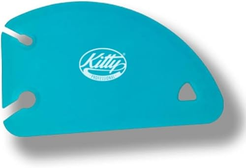 Kitty Professional 3 in 1 Profi-Teigkarte mit Abziehschlitzen zum Abstreifen, Portionieren, Rührelemente & Arbeitsfläche Reinigen aus 18/10 Edelstahl und BPA-frei Silikon (aquamarin)
