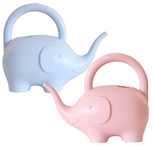 Gcroet Arrosoir de Jardin, arrosoir en Plastique léger pour pulvérisateur d'eau, arrosoirs pour Enfants Mignon éléphant Petit arrosoir Bouilloire pour Plantes d'intérieur et d'extérieur 2 pièces