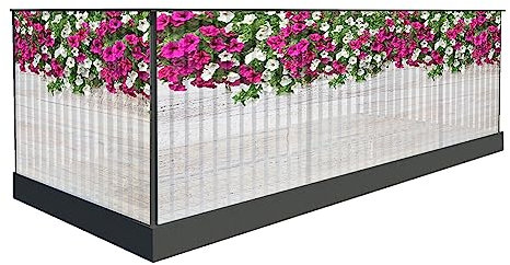 Brise-vue pour balcon - 100 cm de haut ou autres - Brise-vue - Protection contre le vent - Bordure de balcon - Brise-vue (200 x 50 cm, motif 25)
