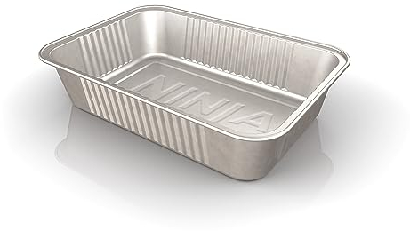 Ninja XSKTRYLRXL Woodfire große Fettschaleneinlagen, kompatibel mit OG800 und OG900 Serien, 15 x 21 x 5 cm, 10 Stück Einweg-Aluminiumfolien-Tropfpfanne, Silber