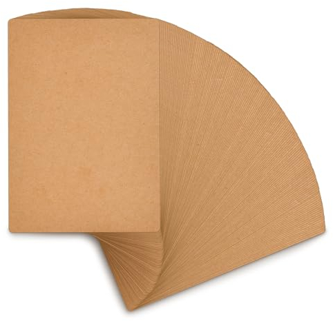 OFFCUP Kraftpapier Karten, 108 Stück A6 Blanko Postkarten, 14,8 x 10,5 cm Karteikarten Blanko Mitteilungskarte Kraftkarton Bastelkarton zum Selbstgestalten, Graffiti, Beschriften Oder Bedrucken