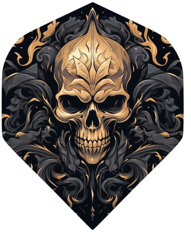 DARTS Sport Edition Dart Flights 100 Micron - Metal Skull - 4 Sets = 12 Stück