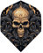 DARTS Sport Edition Dart Flights 100 Micron - Metal Skull - 4 Sets = 12 Stück