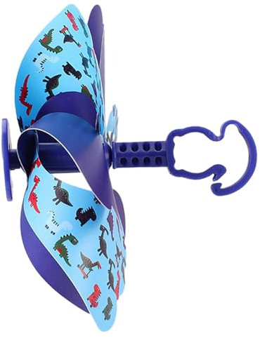 Kids Bike Windmill, Rotating Small Windmill, Flower Pinwheel, Cute Decoration Fun for Pushchair Tricycle Kids Bike Scooter, Short pole dinosaur