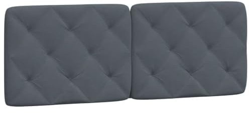 vidaXL Kissen für Kopfteil, Wandpolster Polsterpaneel Bettkopfteil, Rückenkissen Polsterkopfteil Wandkissen Schlafzimmer, Dunkelgrau 120cm Samt
