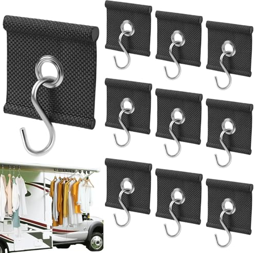 Ganchos de barra de refuerzo, 10 ganchos para toldo con cremallera para riel de refuerzo de 5/6 mm y 7/8 mm, ganchos para toldo de camping, juego de accesorios para autocaravanas, fiestas de Navidad,
