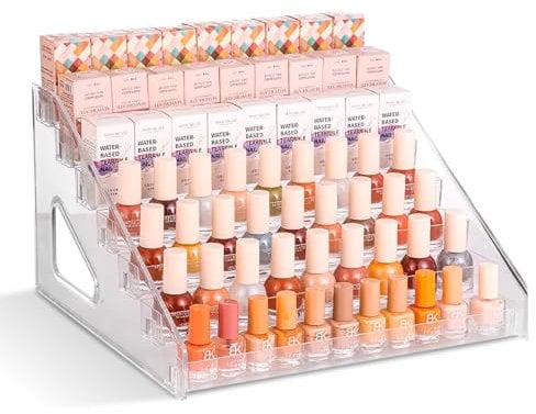 WOWZILLA 7-Tier Acrylic Organizer for Makeup Storage, Nail Polish Holder, Perfume Stand, Beauty Supplies Display, Multi-Level Skincare and Nail Tech Organizer