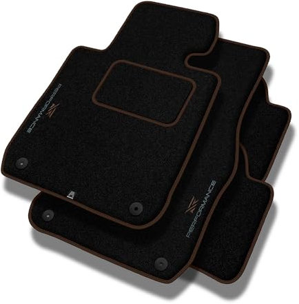 MatsMore Autoteppiche Automatten Velours Fussmatten passt für BMW 1er E87 2004-2011 - Standard, Perforiert, Bräunlich grau -Präzise CNC-Stickerei, Design-Lochpaspel, Auto Fußmatten - Perfekt für Autof