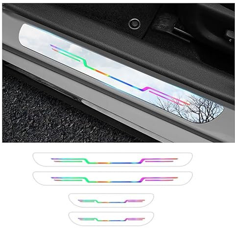 WACDXST 4 Stück Auto Einstiegsleisten Schutzfolie, für VW Multivan T7 2021-2024 Lackschutz Aufkleber Kantenschutz Styling Tuning Zubehör,B