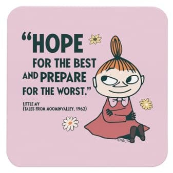 Moomin Untersetzer aus Holz mit Aufschrift Hope Tales From Moominvalley Little My Zitat