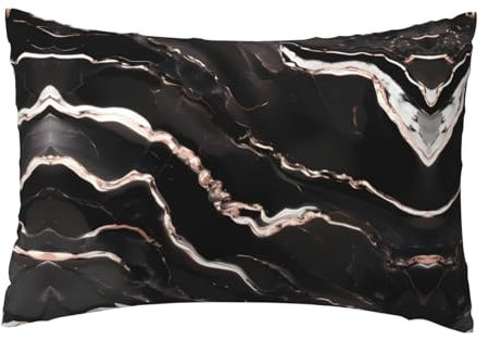 Bkdogkt Black Marble Rose Gold Throw Pillow Covers for Sofa Bed All Seasons 12x18 Home Decor