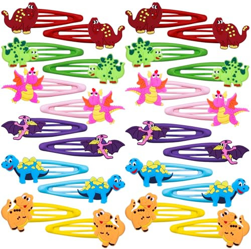 30 Stück Dinosaurier-Haarspangen, Rutschfeste Metall-Haarspangen Dinosaurier-Haaraccessoires für Mädchen und Kleinkinder