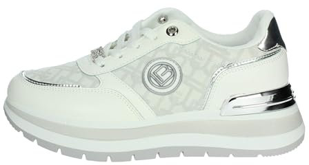 Laura Biagiotti High Fashion 8917 Sneaker aus Stoff, Weiß, Weiss/opulenter Garten, 38 EU