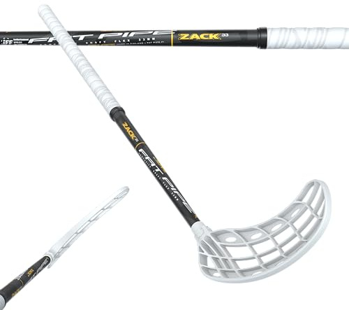 FAT PIPE Floorball Schläger Unihockey Stock Zack 33 ORC - Black White - IFF Zertifiziert, mit ORC Schaufel/Kelle