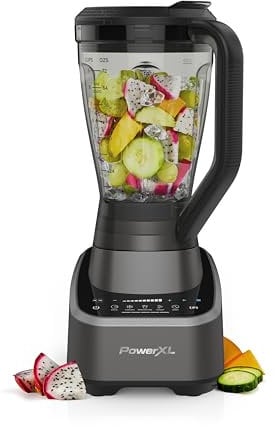 PowerXL SensiMax 3 in 1 Food Processor and Blender Smoothie Maker, Blenders, Mixers & Food Processors, Blends, Slices, Dices and Shreds, 1500W, 2L Jug and 0.7L Personal Blending Jug