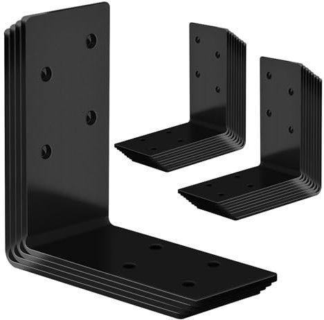 Andorm 20 Pack L Brackets 3x3 for Wood Framing, Heavy Duty Corner Angle, Corner Brace 90 Degree Iron Bracket for Wood Beam with Holes Outdoor Black