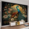 QDJKBL Peacock Wall Mural Vintage Floral Wall Art Large Peacock Wallpaper Elegant Vintage Bird Mural Wallpaper for Bedroom Bathroom Living Room Not Peel and Stick 100 x 70 cm