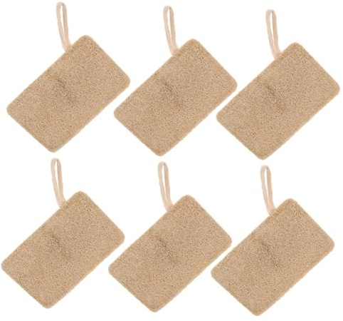 Anneome 6pcs Natural Loofah Dish Sponges Multi-Functional Kitchen Cleaning Scrubbers Breathable Water-Absorbing Organic Dishwashing Tools for Non-Scratch Surface Care
