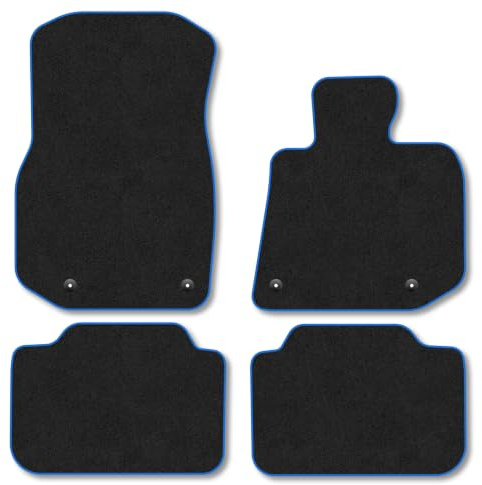 Compatible with Car Mats for BMW X3 (2024+) Carpet | Blue Edge Trim Tailored Fit Floor Mats Full Coverage Protection Accessories Easy Clean Anti Slip Made in the UK