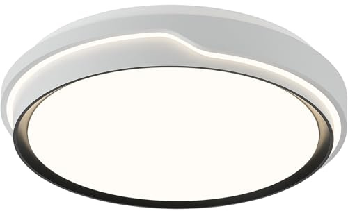 WOKNOS 38.5cm LED Deckenlampe,4000K Moderne Rund Weiß Deckenleuchte,Minimalistisch Lampe für Küche Eingang Wohnzimmer Schlafzimmer Waschküche Esszimmer Balkon