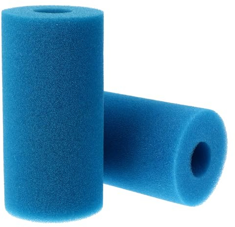 Angoily 2 Stück Wiederverwendbarer Blauer Schwimmbadfilter Schwamm Ersatzfilter für Poolpumpen Effektive Entfernung von Schmutz und Verunreinigungen Waschbar Poolzubehör