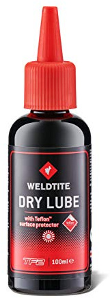 Weldtite TF2 Plus Schmiermittel mit Teflon, Oberflächenschutz fürs Fahrrad, TF2+ Dry Lube with Teflon Surface Protector, rot, 0.125 litres