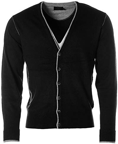 JETTE J.J. Men JOOP V-Strickjacke Strick Jacke Merrinowolle Kaschmir Schwarz M