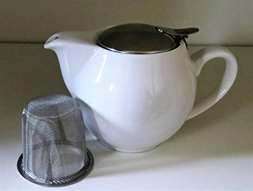 Cha Cult Kanne Saara Porzellan weiß, mit Edelstahlsieb und Deckel 0,5 l