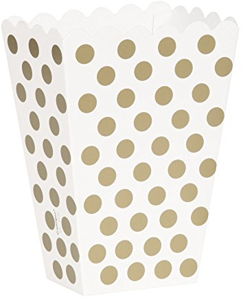 Popcorn Schachteln mit Pünktchenmuster - Gold - 8er-Pack