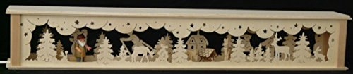 Rudolphs Schatzkiste Schwibbogenerhöhung mit Waldarbeiter Tieren und Beleuchtung BxHxT 72x10x10cm NEU Lichterbogen Fensterbogen Spitzbogen Erzgebirge Seiffen Weihnachten Licht Holz Dekoration
