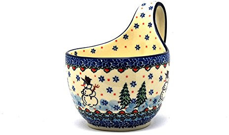 Polish Pottery Loop Handle Soup Bowl - Unikat Signature U4661