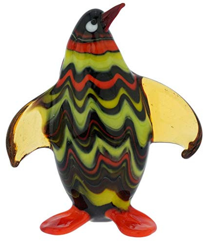 Pinguin-Vogel-Figur aus Murano-Glas zum Sammeln, mehrfarbig, klein