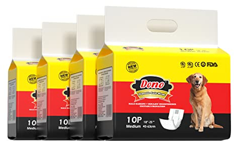 Dono Pannolini Cane Maschio USA e Getta Tappetini Igienici per Cani Assorbenti Morbido e Anti Odore M 40 Count