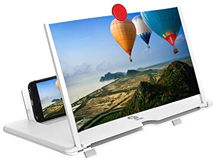 Ailenyun Bildschirmlupe 3D Smart Phone Files Verstärker mit PU Leder Faltbare Halterung Ständer für jedes iPhone X / 8/8 Plus / 7/7Plus und alle Anderen Smartphones, Type-02