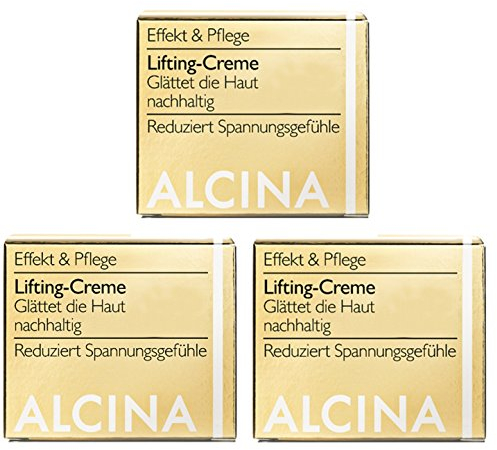 3er Alcina E Lifting-Creme Gesichts Pflegecreme mit Hyaluronsäure für eine glatte Haut mindert sichtbar Fältchen für eine straffe Haut je 50 ml = 150 ml