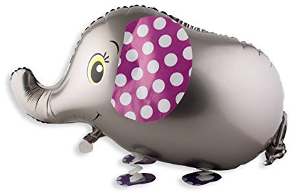Kopper-24 Airwalker Ballon Elefant - laufendender Tier Luftballon Helium Walking Folienballon Deko für Kinder Geburtstag Party Hochzeit Kinder Geschenk JGA Dekoration Tierballons Laufen