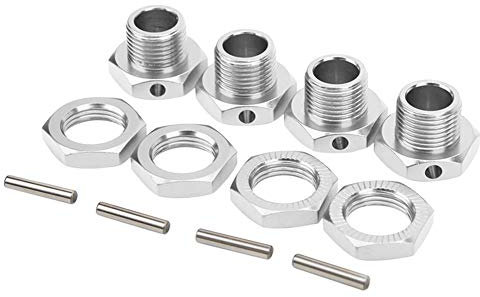 Tbest 4 Pezzi RC Kit accoppiatore Esagonale, 17 Millimetri Ruota Esagonale accoppiatore in Lega di Alluminio Giocattolo Auto Esagonale Driver per Veicolo 1/8 RC(Argento)