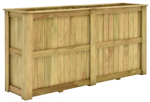 vidaXL Pin Imprégné Jardinière Surélevée 196x50x100cm Pot de Fleurs Bac à Plantes Jardin