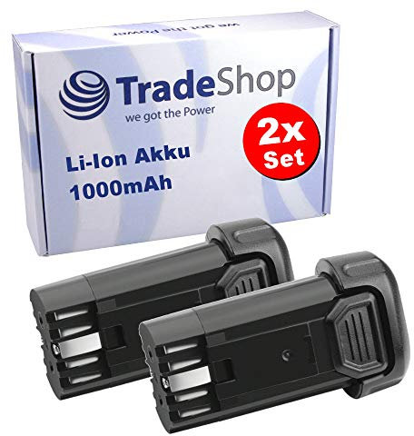 2 batteries Li-ion haute performance pour outils DeWalt 7,2 V / 7,2 V, 1000 mAh – Remplace DCB080 / Batterie de rechange de qualité supérieure