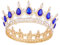Kronen für Frauen, Vofler Queen Tiara Barock Vintage Gold Stirnband Saphir Blau Kristall Strass Haardekor Für Dame Mädchen Braut Braut Prinzessin Prom Birthday Wedding Pageant Halloween Kostüm Party