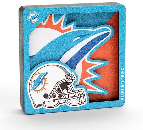 YouTheFan NFL Dolphins Magnet der 3D-Logo-Serie, Miami Delfine, One Size