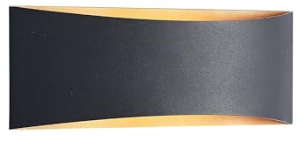 Arcchio LED Wandleuchte, Wandlampe Innen Jelle (Modern) in Schwarz aus Aluminium (1 flammig) - Wandstrahler Wandbeleuchtung Schlafzimmer/Wohnzimmer Licht nach oben & unten Wohnzimmerleuchte