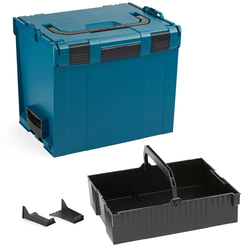 Bosch Sortimo L-BOXX 374 Größe 4 blaugrün | mit Einhängeeinsatz schwarz | Professioneller Werkzeugkoffer erweiterbar | Ideale Werkzeug Aufbewahrung