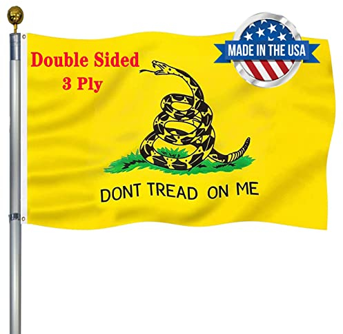 Don't Tread on Me Flagge für den Außenbereich, doppelseitig, 7.6 x 12.7 cm, US-amerikanische Gadsden, lebendige Farben, doppelt genäht mit Messingösen für den Innen- und Außenbereich
