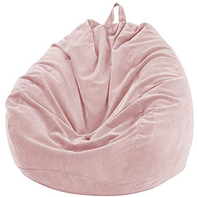 XIXIMAON Sitzsack Bezug ohne Füllung Sitzsack Abdeckung Bezug Einfarbig Sitzsack Hülle mit Reißverschluss für Kinder und Erwachsene Sitzsackhüllen Abnehmbarer (Rosa, M)