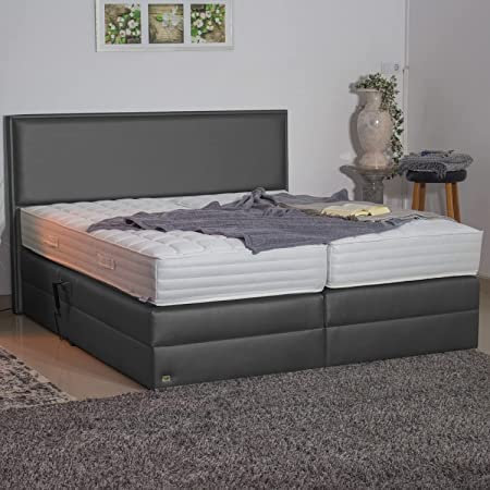 PAARA Boxspringbett Rom GM | 10.000 Newton Motorleistung | Antirutsch-Matten | Royal-WS® Taschenfederkern Matratze mit GELAX® Topper Kern | Made in Germany (200 x 220 cm)