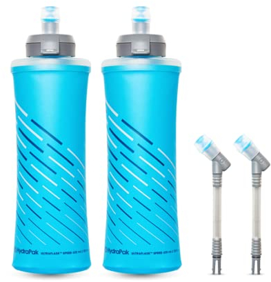 HydraPak UltraFlask Speed (600mL)- Bleu Malibu - Bouteille d'eau flexible, adaptée aux vestes de course et aux sacs à dos, avec bouchon à ouverture facile