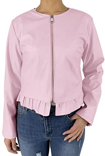 JOPHY & CO. Giacca Donna Ecopelle Corto (cod. 6716) (XS, Rosa)