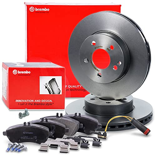 BREMBO Coated Disc Line Bremsenset Vorderachse inkl. Bremsscheiben Vorne Ø 295 mm Belüftet und Bremsbeläge Vorne + Verschleißkontakt